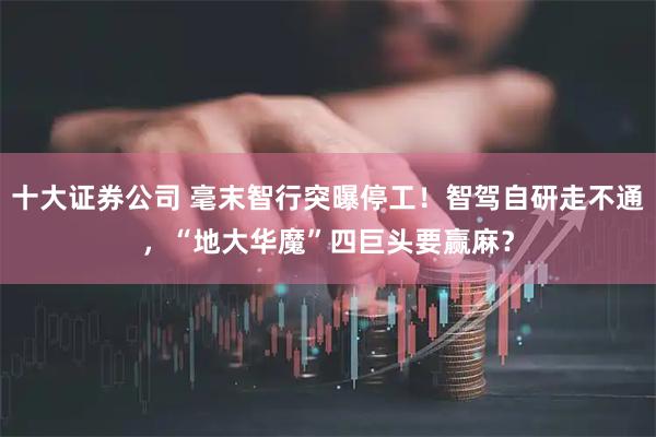 十大证券公司 毫末智行突曝停工！智驾自研走不通，“地大华魔”四巨头要赢麻？