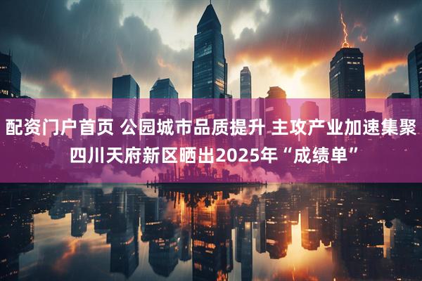 配资门户首页 公园城市品质提升 主攻产业加速集聚 四川天府新区晒出2025年“成绩单”