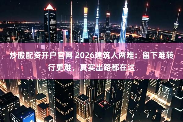 炒股配资开户官网 2026建筑人两难：留下难转行更难，真实出路都在这